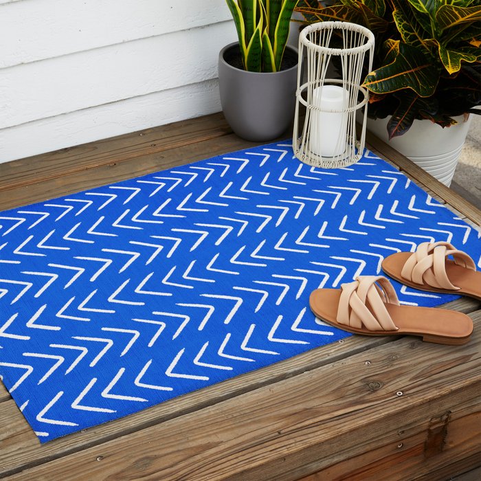 Mudcloth 01: Navy Blue Edition Outdoor Rug Gallery Image 2