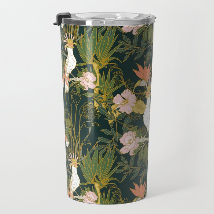 Drawing of exotic birds in the dark jungle Travel Mug Gallery Image 3