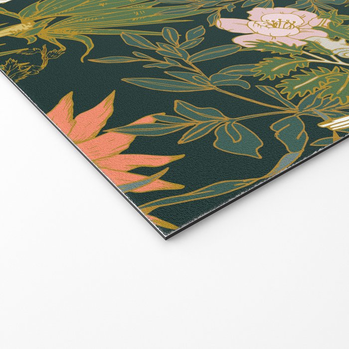 Drawing of exotic birds in the dark jungle Welcome Mat Gallery Image 2