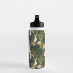 Drawing of exotic birds in the dark jungle Water Bottle Gallery Image 3