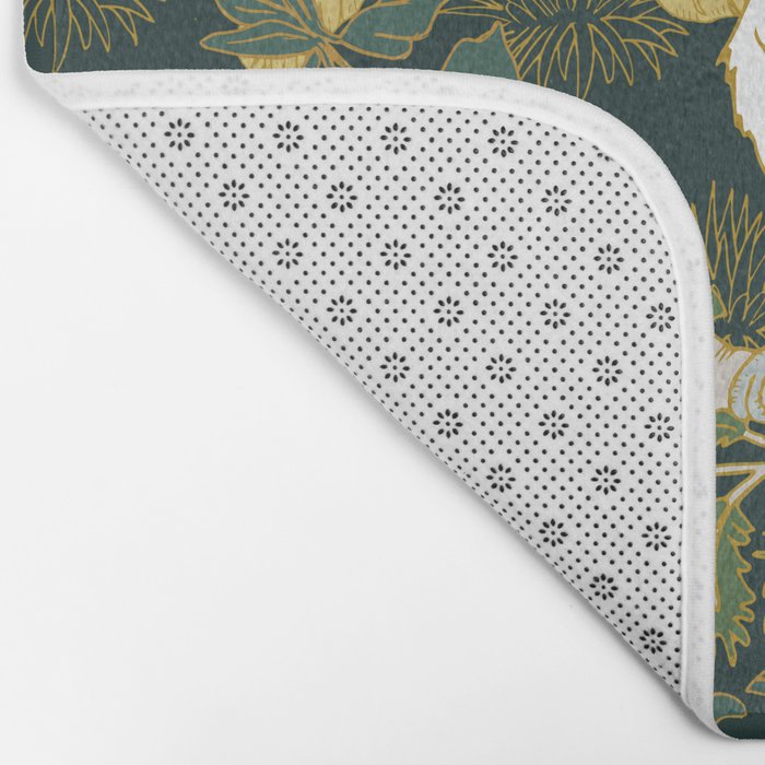Drawing of exotic birds in the dark jungle Bath Mat Gallery Image 2