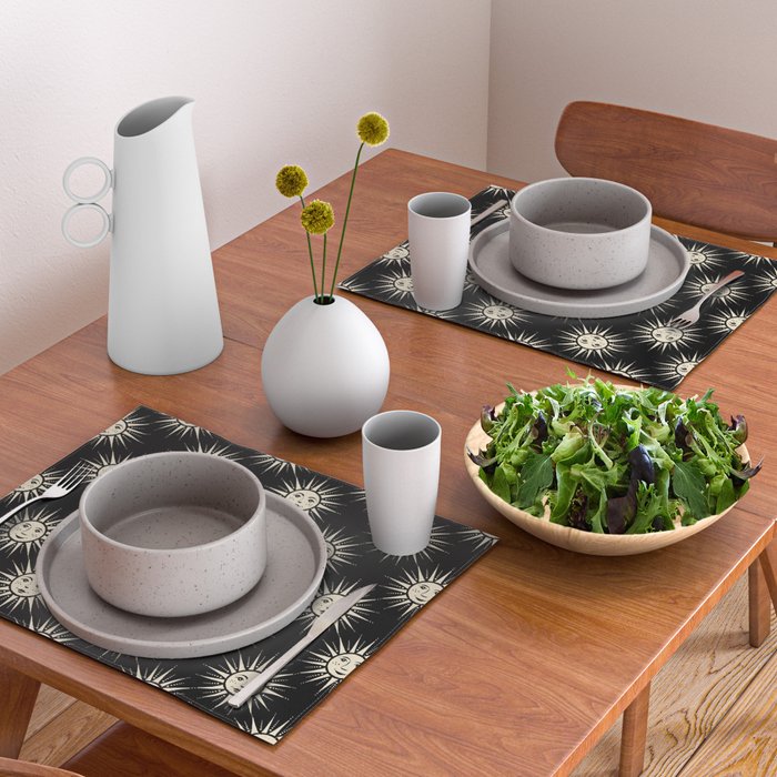 Freckled Suns - black and cream Placemat Gallery Image 2