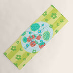 Sweet Strawberry Plant Friends in Lime & Pink Yoga Mat Gallery Image 1