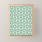 Mid Century Modern Atomic Stars Checkered Starburst Pattern in Retro Sea Glass Green Tones Mini Art Print Gallery Image 1