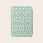 Mid Century Modern Atomic Stars Checkered Starburst Pattern in Retro Sea Glass Green Tones Bath Mat Gallery Image 1