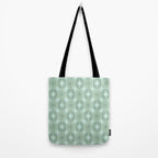 Mid Century Modern Atomic Stars Checkered Starburst Pattern in Retro Sea Glass Green Tones Tote Bag Gallery Image 2