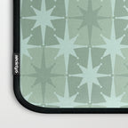 Mid Century Modern Atomic Stars Checkered Starburst Pattern in Retro Sea Glass Green Tones Laptop Sleeve Gallery Image 3