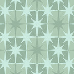 Mid Century Modern Atomic Stars Checkered Starburst Pattern in Retro Sea Glass Green Tones Coffee Mug Gallery Image 2