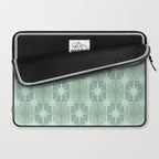 Mid Century Modern Atomic Stars Checkered Starburst Pattern in Retro Sea Glass Green Tones Laptop Sleeve Gallery Image 2