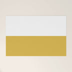 Mustard Yellow and White Minimalist Color Block Solid Half and Half Welcome Mat Gallery Image 1
