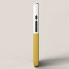 Mustard Yellow and White Minimalist Color Block Solid Half and Half iPhone Case Gallery Image 2