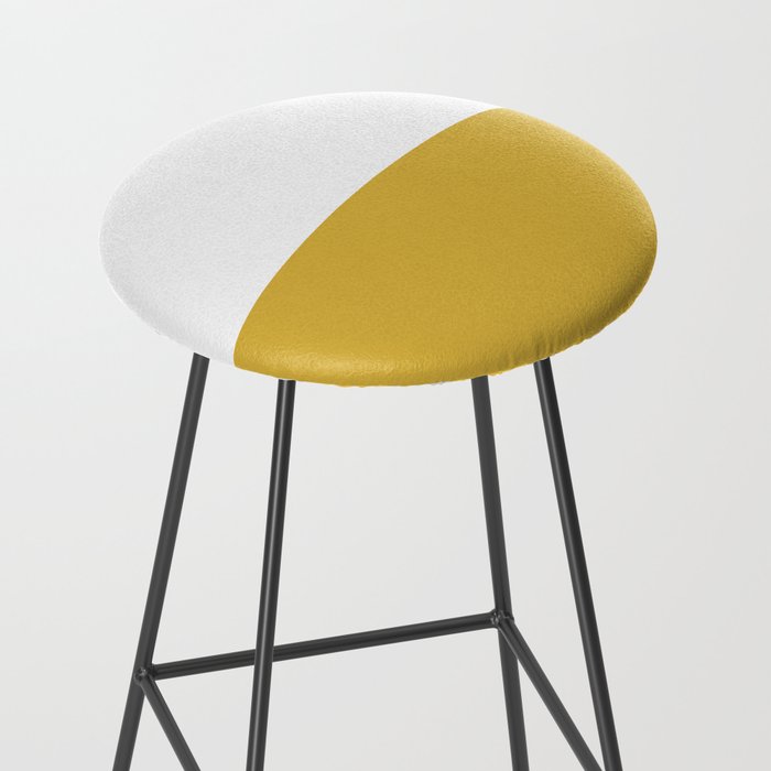 Mustard Yellow and White Minimalist Color Block Solid Half and Half Stool Gallery Image 2