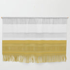 Mustard Yellow and White Minimalist Color Block Solid Half and Half Wall Hanging Gallery Image 1