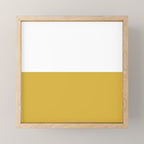 Mustard Yellow and White Minimalist Color Block Solid Half and Half Mini Art Print Gallery Image 1