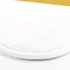 Mustard Yellow and White Minimalist Color Block Solid Half and Half Bath Mat Gallery Image 3