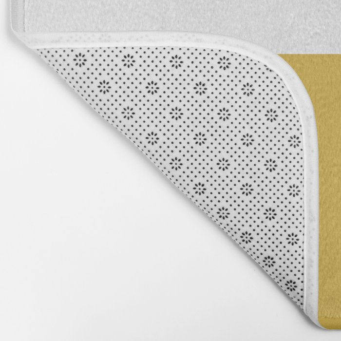 Mustard Yellow and White Minimalist Color Block Solid Half and Half Bath Mat Gallery Image 2
