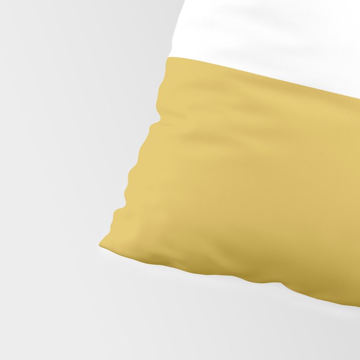 Mustard Yellow and White Minimalist Color Block Solid Half and Half Pillow Sham Gallery Image 4