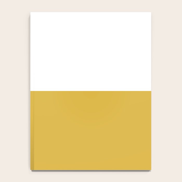 Mustard Yellow and White Minimalist Color Block Solid Half and Half Notebook Gallery Image 4