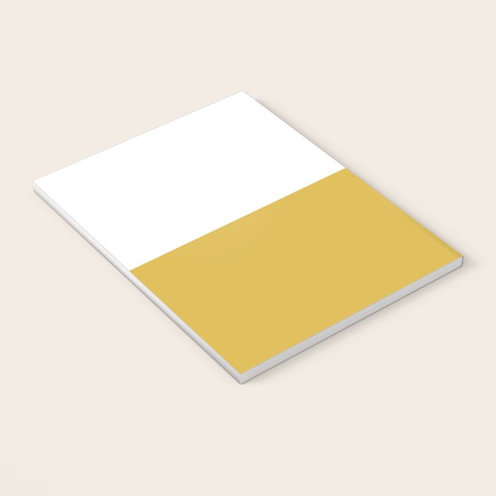 Mustard Yellow and White Minimalist Color Block Solid Half and Half Notebook Gallery Image 3