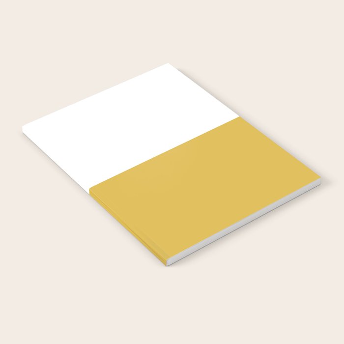 Mustard Yellow and White Minimalist Color Block Solid Half and Half Notebook Gallery Image 2