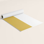 Mustard Yellow and White Minimalist Color Block Solid Half and Half Yoga Mat Gallery Image 2