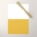Mustard Yellow and White Minimalist Color Block Solid Half and Half Wrapping Paper Gallery Image 1