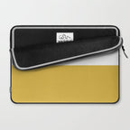 Mustard Yellow and White Minimalist Color Block Solid Half and Half Laptop Sleeve Gallery Image 2