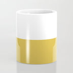 Mustard Yellow and White Minimalist Color Block Solid Half and Half Coffee Mug Gallery Image 4