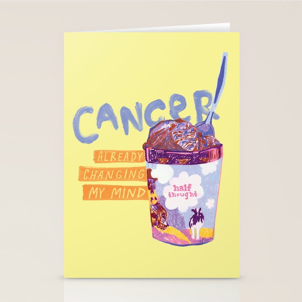 Emo Cancer in Calming Yellow | Zodiac Series Stationery Card Gallery Image 2