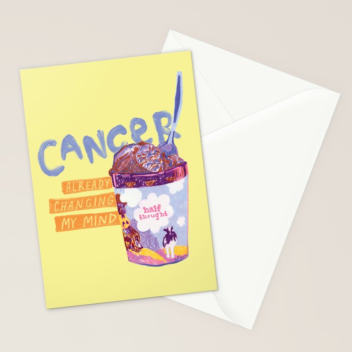 Emo Cancer in Calming Yellow | Zodiac Series Stationery Card Gallery Image 2