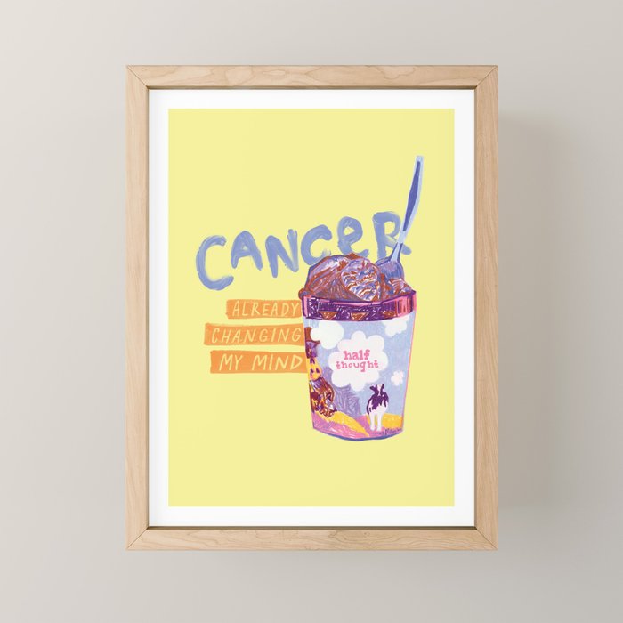 Emo Cancer in Calming Yellow | Zodiac Series Mini Art Print Gallery Image 1