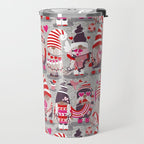 I gnome you more // grey background red and pink Valentine's Day gnomes and motifs Travel Mug Gallery Image 2