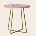 I gnome you more // grey background red and pink Valentine's Day gnomes and motifs Side Table Gallery Image 1