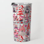 I gnome you more // grey background red and pink Valentine's Day gnomes and motifs Travel Mug Gallery Image 3