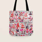 I gnome you more // grey background red and pink Valentine's Day gnomes and motifs Tote Bag Gallery Image 1