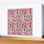 I gnome you more // grey background red and pink Valentine's Day gnomes and motifs Wall Mural Gallery Image 2