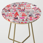 I gnome you more // grey background red and pink Valentine's Day gnomes and motifs Side Table Gallery Image 2