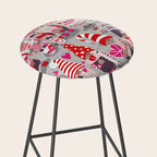 I gnome you more // grey background red and pink Valentine's Day gnomes and motifs Stool Gallery Image 2
