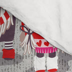 I gnome you more // grey background red and pink Valentine's Day gnomes and motifs Comforter Gallery Image 4