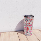 I gnome you more // grey background red and pink Valentine's Day gnomes and motifs Travel Mug Gallery Image 4
