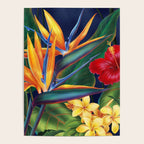 Tropical Paradise Hawaiian Floral Illustration Poster Gallery Image 4