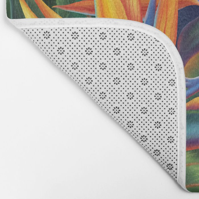 Tropical Paradise Hawaiian Floral Illustration Bath Mat Gallery Image 2