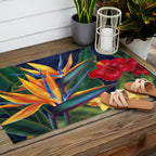 Tropical Paradise Hawaiian Floral Illustration Outdoor Rug Gallery Image 2