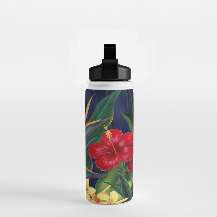 Tropical Paradise Hawaiian Floral Illustration Water Bottle Gallery Image 2