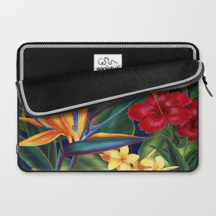Tropical Paradise Hawaiian Floral Illustration Laptop Sleeve Gallery Image 2