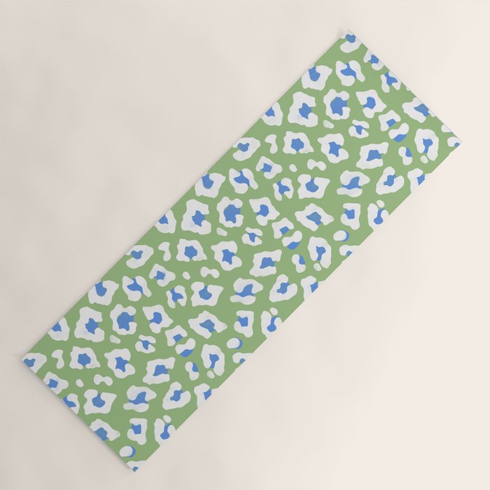 Dopamine Decor Leopard Print Blue And Green Yoga Mat Gallery Image 1