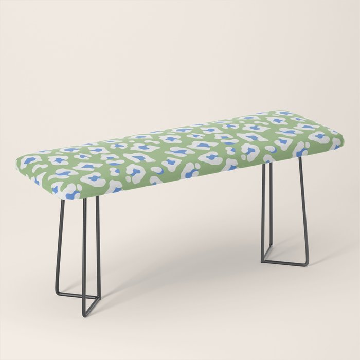 Dopamine Decor Leopard Print Blue And Green Bench Gallery Image 1