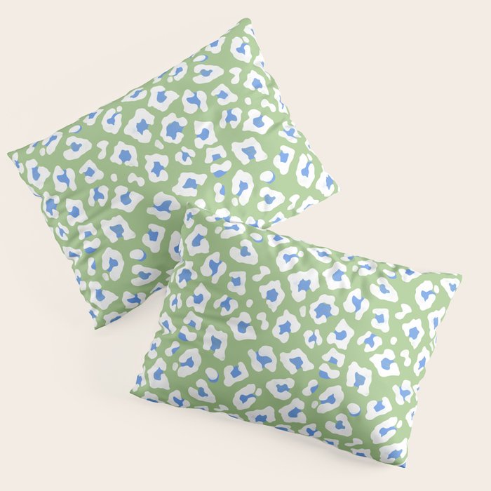 Dopamine Decor Leopard Print Blue And Green Pillow Sham Gallery Image 3