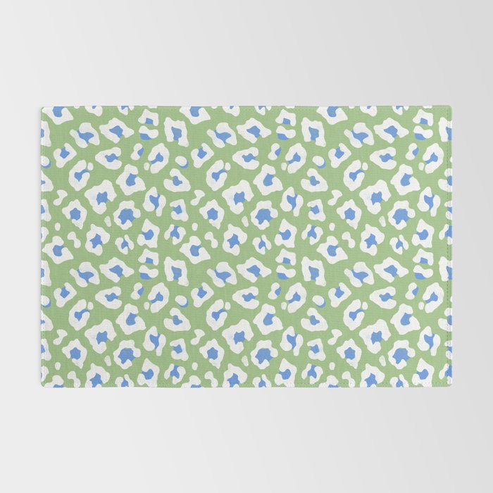 Dopamine Decor Leopard Print Blue And Green Rug Gallery Image 2