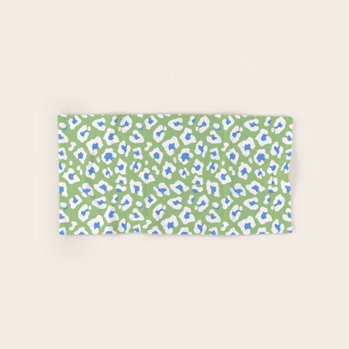 Dopamine Decor Leopard Print Blue And Green Bath Towel Gallery Image 1